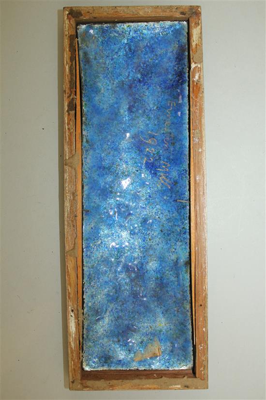 Ernestine Mills. An Arts & Crafts rectangular enamel plaque, enamel plaque 9.5 x 2.75in.